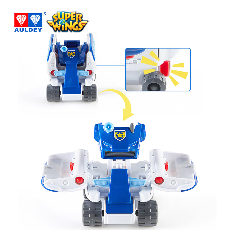 Super Wings Season 3 Police Patrol BADGE Airplane Playset with Mini JETT